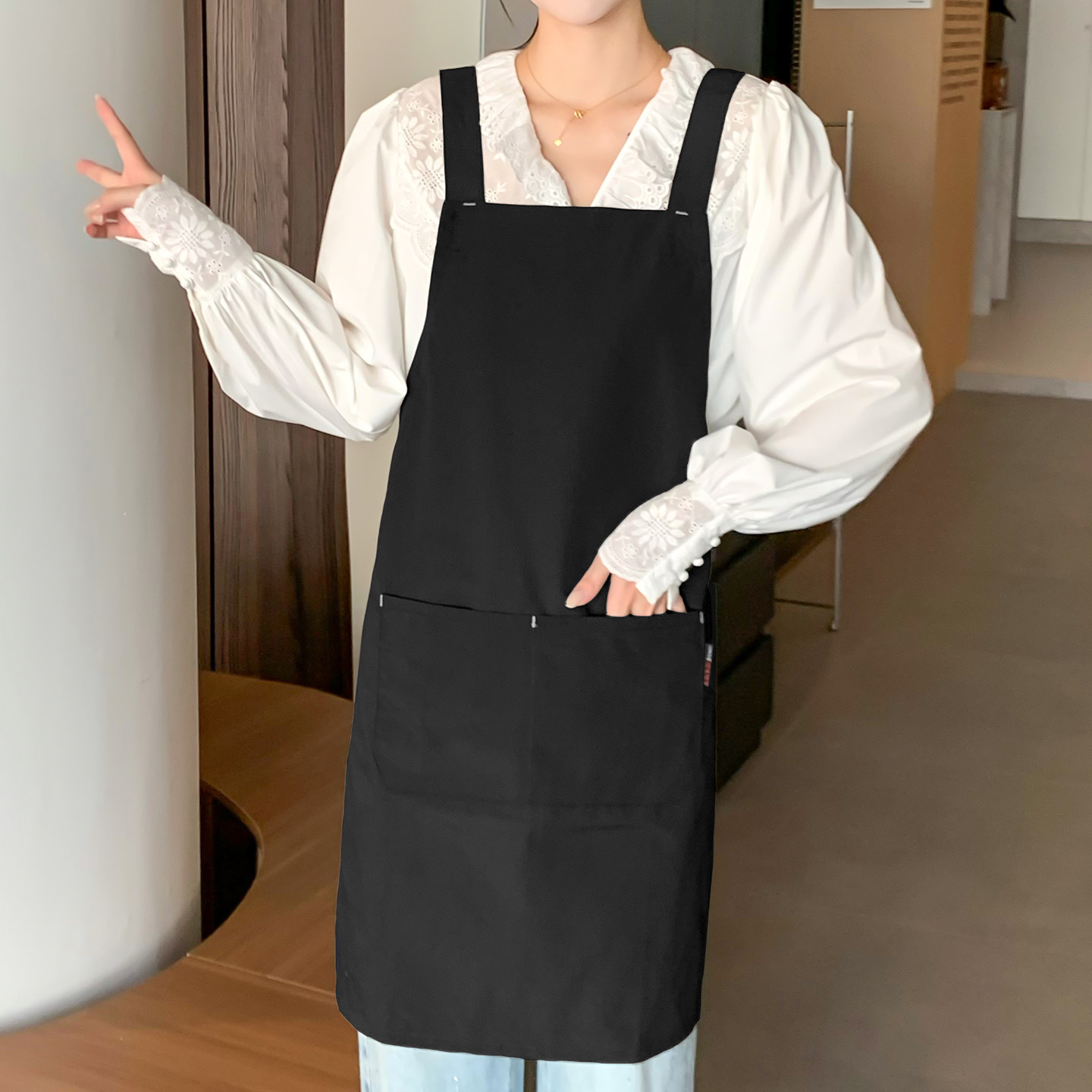 围裙工作服女男士专用大码订做厨师烘培餐饮画画幼师定制logo印字,淘宝优惠券,粉丝福利购,淘宝优惠卷