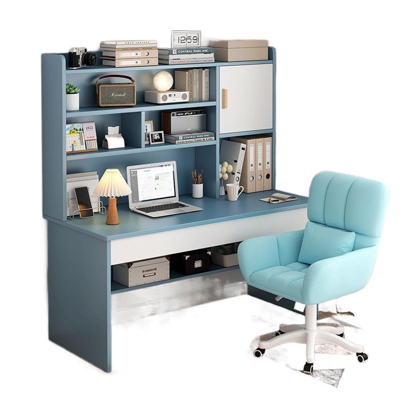 Student home study table children's desk bookshelf combination one-piece table and chair set simple bedroom children's writing table