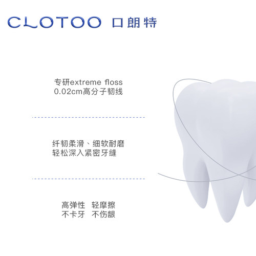 CLOTOO口朗特正畸牙线棒家庭装超细剔牙签棒家用便携装50支/盒*4-图0