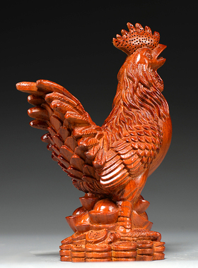 吉祥物实木木头祝福补角摆件红木