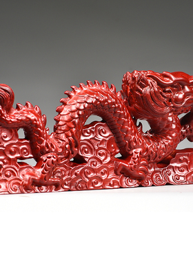 红色木质飞龙摆件实木雕刻