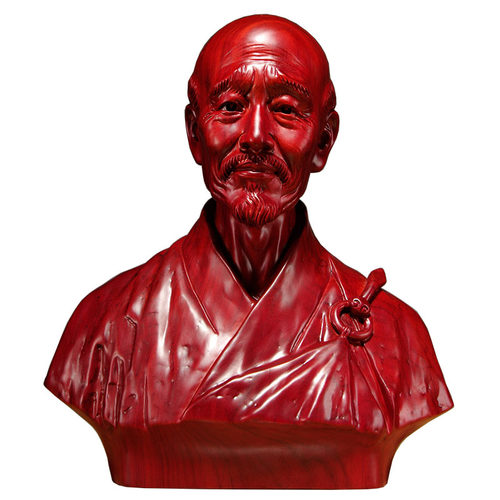 红花梨木人物雕刻摆件 弘一法师现代中式家居客厅摆设装饰工艺品 - 图3