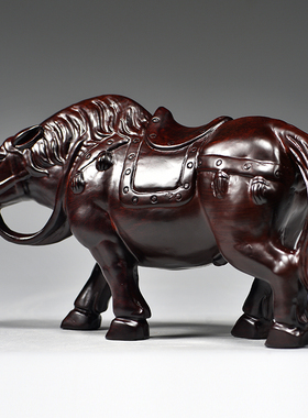 黑檀木马摆件实木雕刻十二生肖