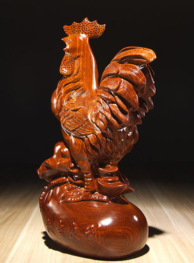 吉祥物摆件花梨工艺品补角实木质