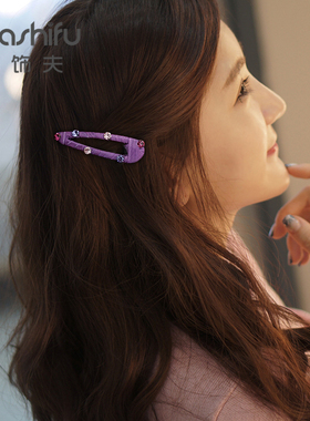 缠布儿童发夹简约时尚水钻