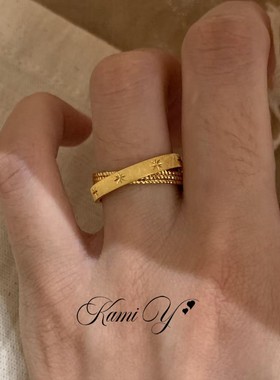 中古vintager金色双环行星戒指