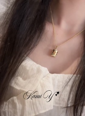 复古老花小提包吊坠项链