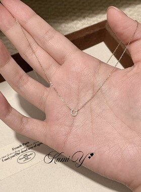 精致U形马蹄吊坠项链女