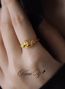 中古小马钱币女招财本命年食指戒