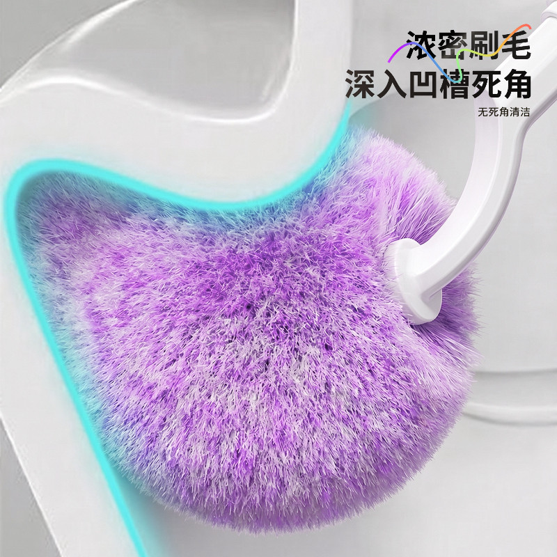 Hole-free wall-mounted spherical toilet brush with no dead ends
