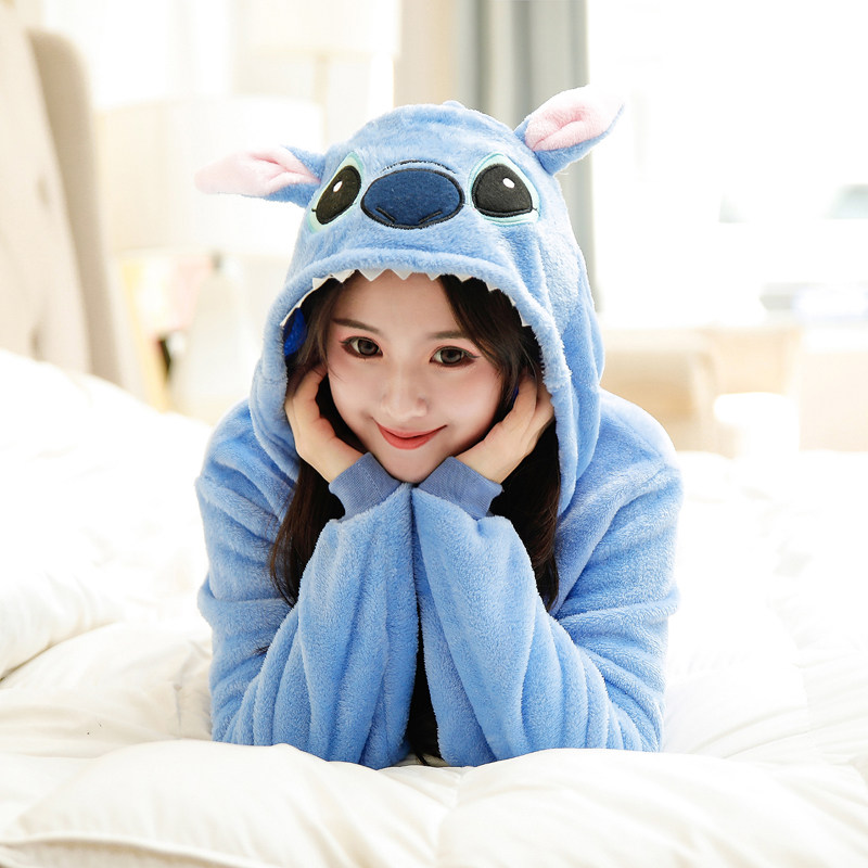 恐龙卡通哈士奇连体珊瑚绒动漫睡衣 媛目睡衣/家居服套装