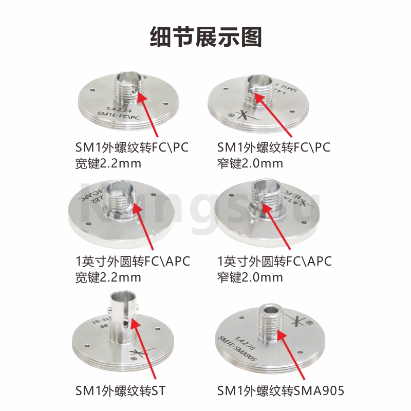 一体式不锈钢法兰转接件SM1SM05FCAPC转接头光纤耦合器 - 图1