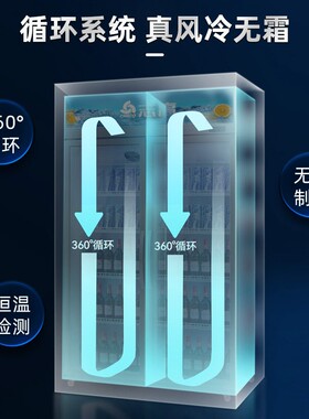志高饮料冷藏展示柜双开门冷藏柜超市陈列商用保鲜立式单门冷藏柜