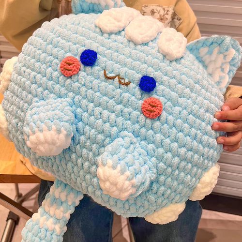 rllk手工diy冰条线粗毛线胡萝卜可爱抱枕编织材料包解闷沙发摆件 - 图2