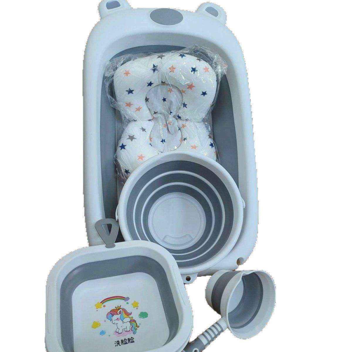 婴儿洗澡盆宝宝浴盆可折叠儿童小孩家用新生幼儿折叠浴桶勺盆,淘宝优惠券,粉丝福利购,淘宝优惠卷