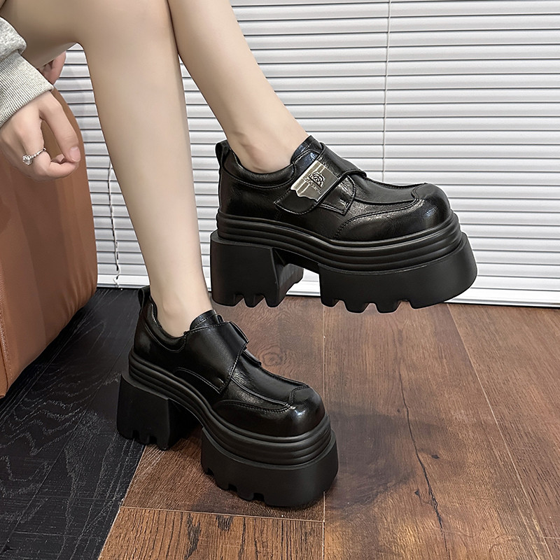 欧货真皮松糕厚底小皮鞋女英伦风2025秋新款小个子增高乐福鞋单鞋,淘宝优惠券,粉丝福利购,淘宝优惠卷