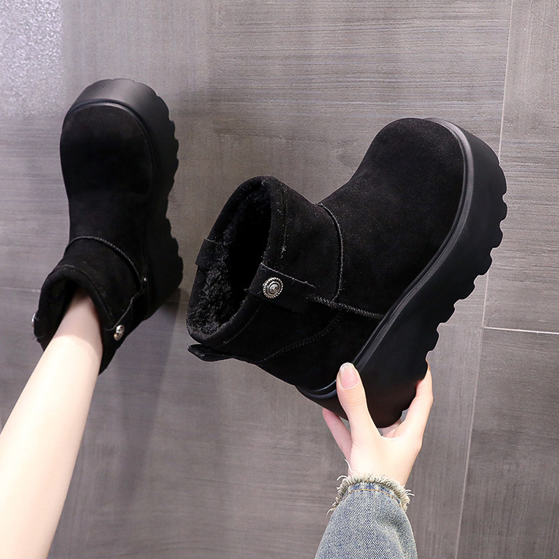 2025新款冬季厚底内增高雪地靴女加绒加厚防水保暖短靴松糕底棉鞋,淘宝优惠券,粉丝福利购,淘宝优惠卷
