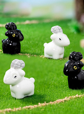黑白小山羊公仔DIY装饰