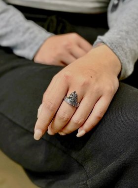 EBXBZ复古龙纹开口戒指男女金属雕花指环潮流个性饰品