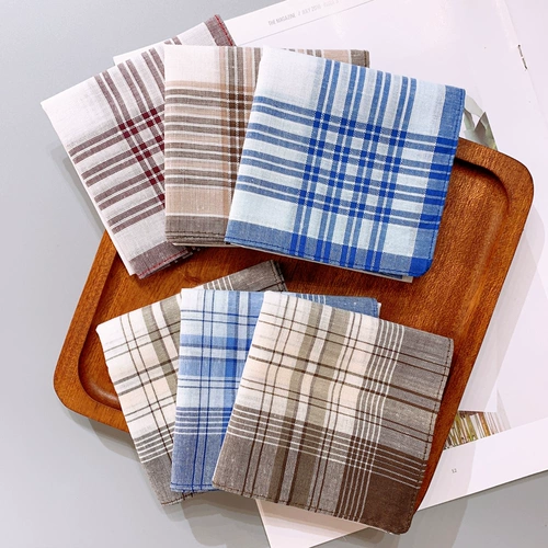 Хлопковый носовой платок, классический шарф, 3 шт, хорошо впитывает воду, ностальгия