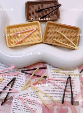 仿真微缩食玩面包夹子diy奶油胶树脂饰品配件娃屋摆件手工冰箱贴