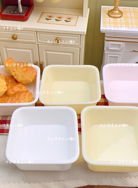 定制仿真微缩食玩方形快餐盒diy奶油胶树脂饰品配件摆件捏捏盘子