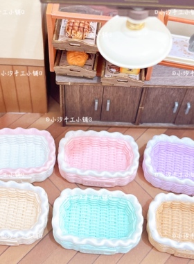 定制仿真方形baby编织筐篮子diy奶油胶树脂饰品配件娃屋摆件装饰