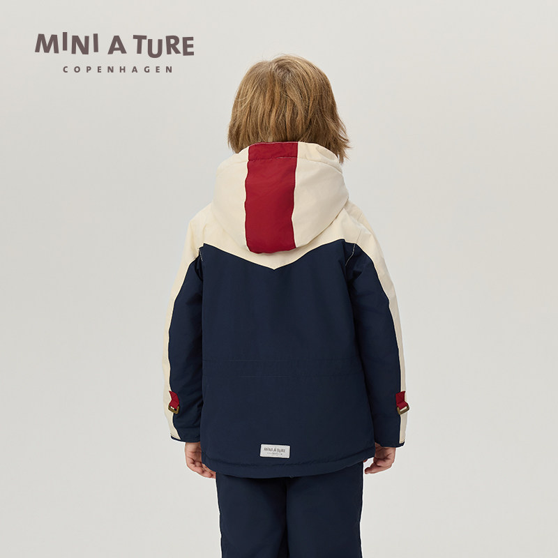 丹麦MINI A TURE童装冬季男童防风防水耐磨拼色厚外套夹克,淘宝优惠券,粉丝福利购,淘宝优惠卷