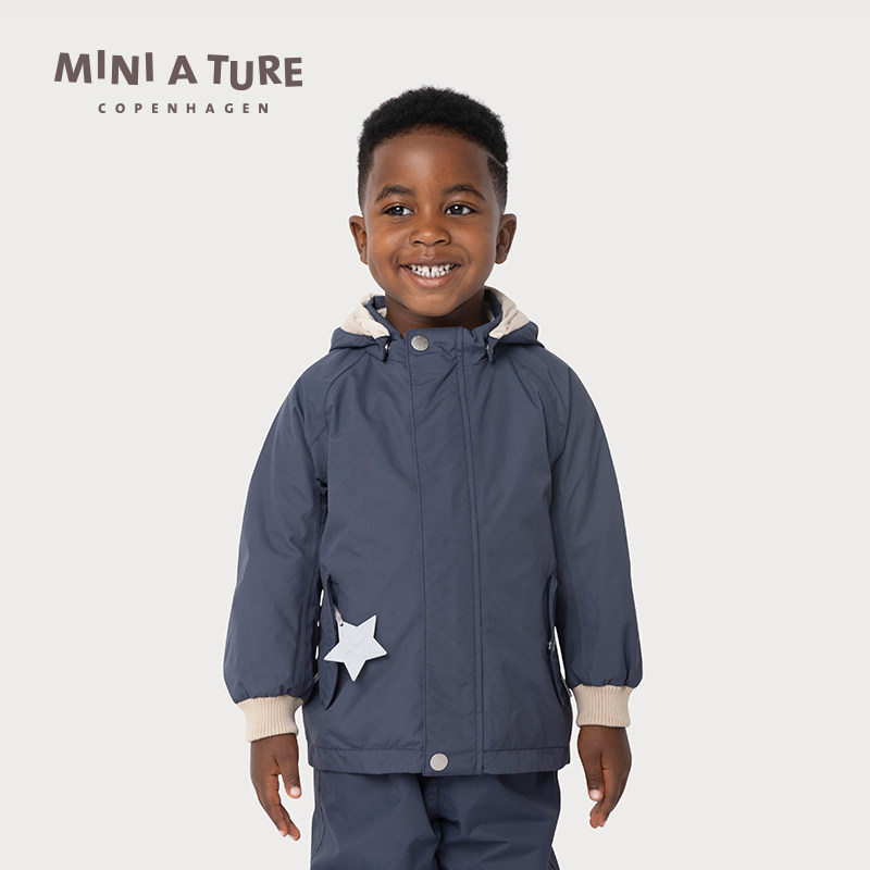 丹麦MINI A TURE童装25秋新中小男女童防水防风带帽外套风衣夹克,淘宝优惠券,粉丝福利购,淘宝优惠卷