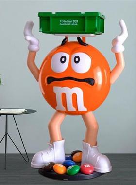 卡通m豆人玻璃钢雕塑客厅电视柜商场店铺橱窗装饰发光网红摆件