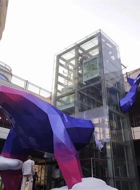 户外大型不锈钢发光镂空鲸鱼雕塑酒店镜面海豚售楼处景观装饰摆件