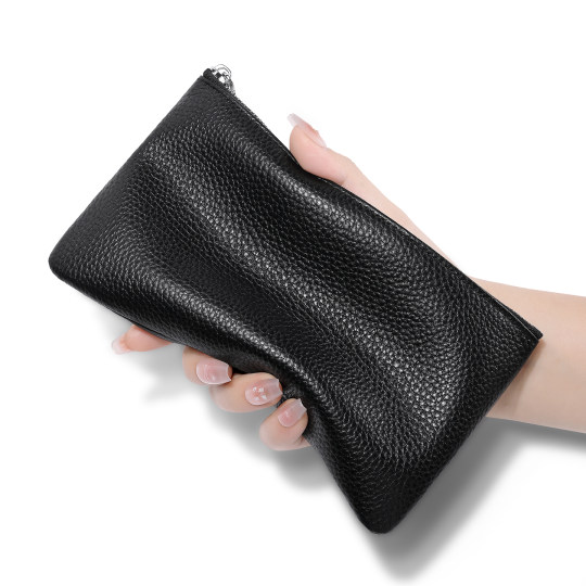 长款真皮拉链钱包多功能大容量零钱包手机包耳机现金证件收纳包