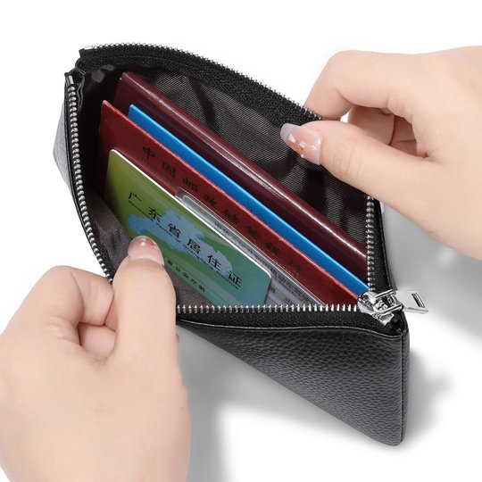 长款真皮拉链钱包多功能大容量零钱包手机包耳机现金证件收纳包