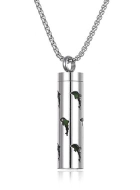 不锈钢香薰吊坠香水瓶精油钛钢项链镂圆柱爱心形项坠饰品韩版