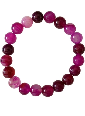 新款创意紫色玛瑙紫水晶手串紫条纹手饰手链厂家源头货新款