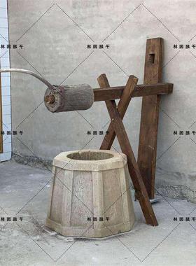 井口辘轳手摇打水机老辘轳旅游景区装饰酒楼茶楼民俗影视道具井架