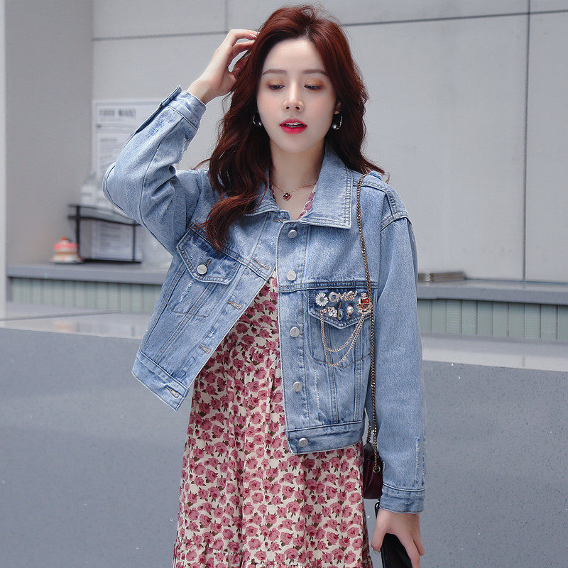 牛仔外套女短款小个子浅色2020上衣 x2kinson短外套