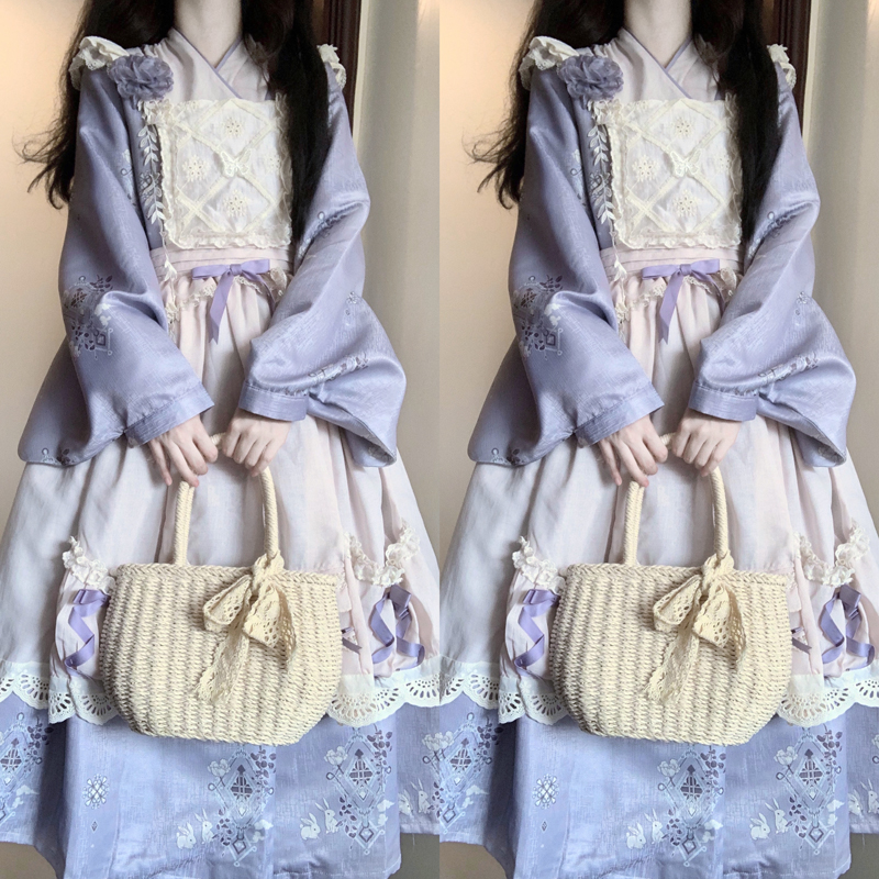 设计师的礼物原创云上药铺连衣裙女日常汉洋折衷Lolita秋冬装套装 - 图1