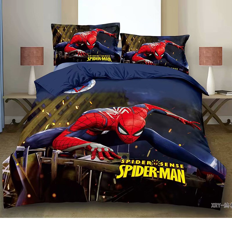 Disney Spiderman McQueen Car 3D Bedding Set Children Home Te - 图0