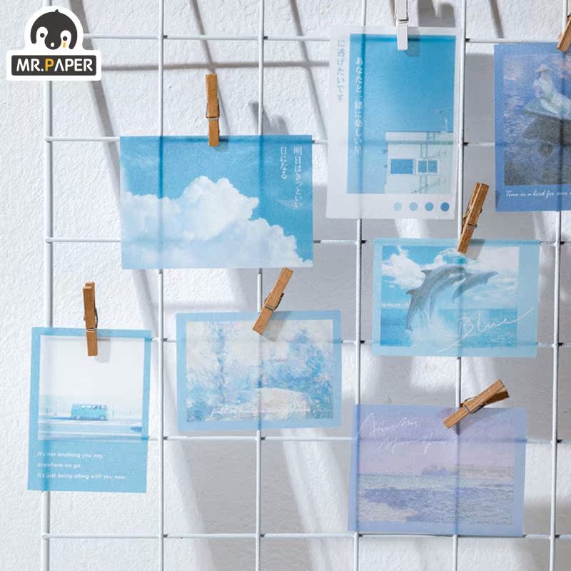 Mr.paper 8 Designs 40Pcs/lot Flipped Moon BLue Pink Deco St - 图3