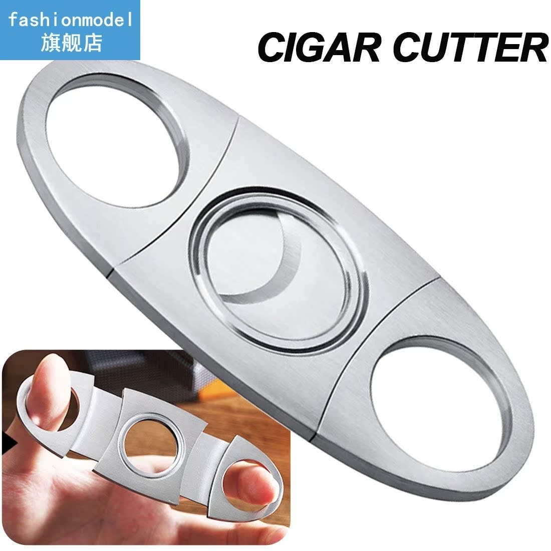 Cigar Cutter Stainless Steel Cigar Accessories New Metal Cla - 图0