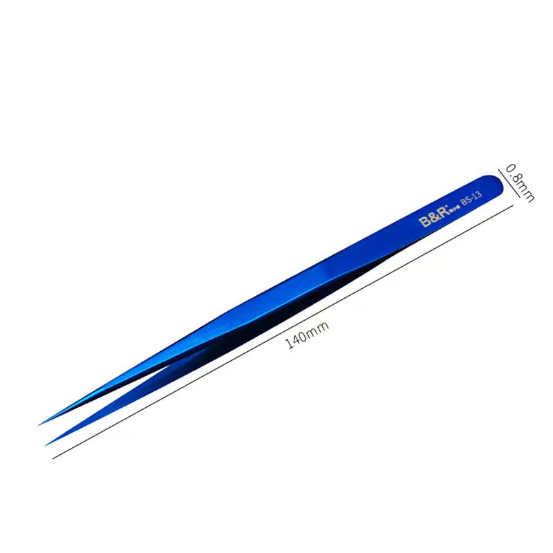 Blue Flying Line Ultra Thin Slim Sharp Tweezers Stainless St - 图0