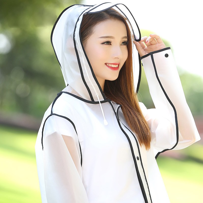 Hooded Transparent Rain Coat PVC Vinyl Waterproof Raincoat O - 图2