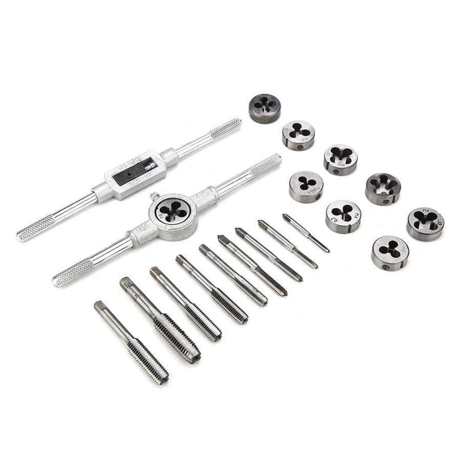 20Pcs Alloy Tool Steel Tap and Die Set Adjustable Wrench T-H - 图0