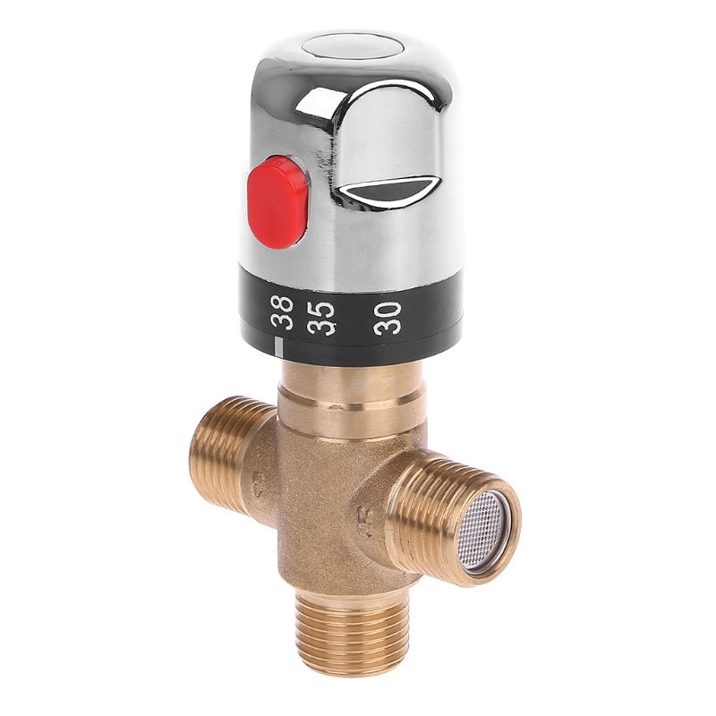 Solid Brass G1/2 Male  Way Thermostatic Mixing Valve Shower - 图3