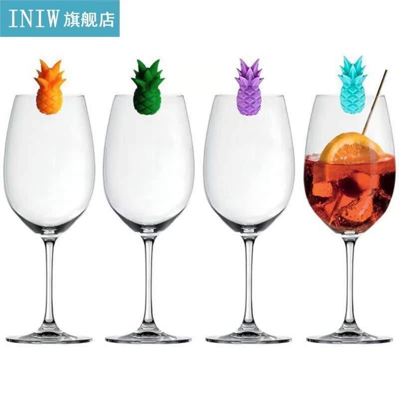 24pcs/set Wine Glass Charm Decorative Pineapple Drink Glass - 图3