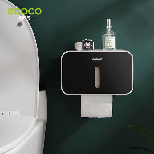 ECOCO Waterproof Tissue Box Wall Mounted Paper Roll Holder P - 图1