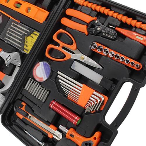 Hand Tool Set Household Repair Hand Tool Kit with Plastic To-图0