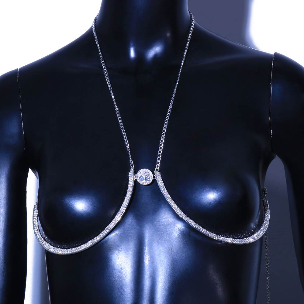 Trendy Coin Chest Bracket Bra Chain Harness For Women Neckla - 图1