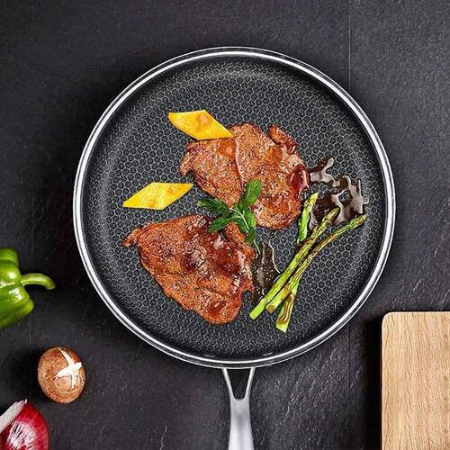 Stainless Steel Material Frying Pan Non-stick Pot Cookware 2 - 图0
